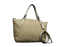 COACH コーチ ハンドバッグ ミニ クリスティー キャリーオール F36625 ベージュ系×アイボリー系 キャンバス×レザー レディース 2WAY ショルダーバッグ ゴールド金具 美品