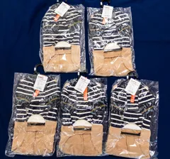 【未使用まとめ売り】多頭飼い・兄弟犬に♪愛犬のお揃いコーデ♪ 小型犬向け PET's LOVE ペットAWウェア Lサイズ 5着　ストライプ　☆