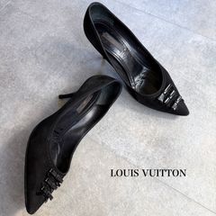 3 LOUIS VUITTON レザー スタッズ パンプス ヒール24 - メルカリ