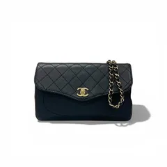 シャネル CHANEL バッグ ショルダーバッグ レザー ブラック ゴールド マトラッセ ココマーク シングルフラップ ダブルチェーン
