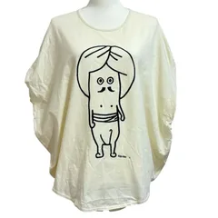 【Né-net ネネット】たばたさん キャラクタープリントTee Tシャツ カットソー 2 アイボリー 白系のサムネイル