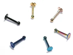 2個ボディピアス ラブレット スタッド 軟骨ピアス シンプル 16G 小さい 2mm 選べるカラー 金属アレルギー対応 レディース メンズ