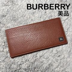 極美品】バーバリー 長財布 ノバチェック サフィアーノレザー ブラウン 