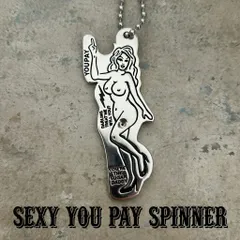 セクシーガール ビンテージ YOU PAY カリフォルニア アメカジ 真鍮 ブラス ユーペイスピナー キーホルダー アメリカ 雑貨 バイカー   :USYP-004SV