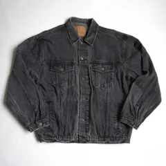 【雰囲気抜群】 LEVI'S 【 後染め ブラックデニムジャケット 】L リーバイス ボタン裏493 メキシコ製 26030926