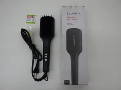 SALONIA サロニア ストレートヒートブラシ ワイド ブラック 海外対応 ブラシヘアアイロン SL-012Bk 中古品