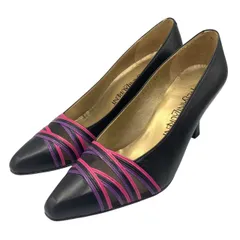 未使用品 YVES SAINT LAURENT イヴサンローラン パンプス レザー ヒール ブラック サイズ36