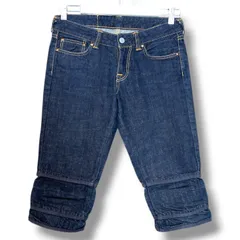 EVISU エヴィス エッフェル塔パッチ ハーフデニムパンツ ジーンズ ハイウエスト 紺色 ネイビー 26インチ レディース 夏 ゴーゴー古着久喜倉庫店 19 No.北2008のサムネイル
