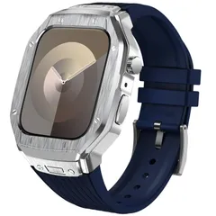 for Apple Watch バンドとケースと背面ケースの3in1一体型デザイン 45mm/44mm apple watch 一体型バンド Apple Watch Series 9/SE/8/7/6/5/4対応 メンズ かっこいい アップルウォッチ バンド