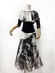 前開き】新品 LサイズJoan社交ダンス 花柄パネルプリントカットソー
