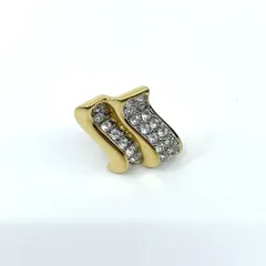 Swarovski　スワロフスキー  カーブ　ピアス　ラインストーン　片方のみのサムネイル