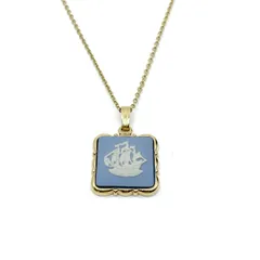 Wedgwood　ウェッジウッド  ジャスパー　帆船　ネックレス　ペンダント　ペールブルー