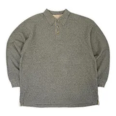 アロー KHAKI'S by ARROW 90s 90年代 コットンニット ポロシャツ 珍品 長袖 無地 メランジ USA ヴィンテージ アメリカ 古着 メンズ ヘザーオリーブ L【中古】のサムネイル
