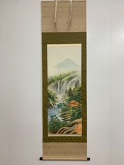 美品 掛け軸 小林希光作 斑鳩図 共箱 法隆寺 太巻き付 美術年鑑掲載
