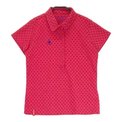 サイズ：M LE COQ GOLF ルコックゴルフ  半袖ポロシャツ 花柄 ピンク系 [240001102694] ゴルフウェア レディース ストスト