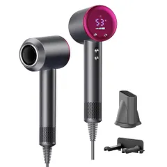 ドライヤー 大風量 【2026超高速&大風量モデル 風温可視化】 高濃度マイナスイオン ヘアドライヤー 速乾 美髪 1400W 高速ドライヤー 40m/s高風速 4段階温度調節&3段階風量 AIスマート温度制御 温冷風ワンタッチ切替 スマート a2e36f74