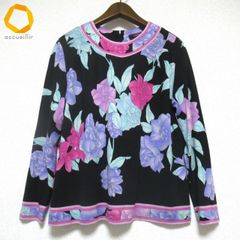 希少柄LEONARD SPORTハイネックカットソー42花柄 蝶 楽譜日本製近年