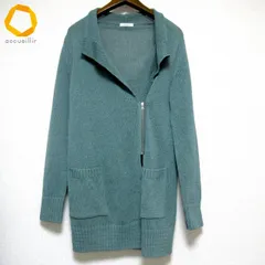 #anc ギャバジンKT Gabardine K.T カーディガン 11 青緑系 ニット 斜めジップ レディース [960444]