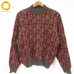 #wnc フェンディ FENDI ニット セーター ? 赤 グレー 緑 モヘア混 ハイネック 総柄 ヴィンテージ イタリア製 メンズ [998405]のサムネイル