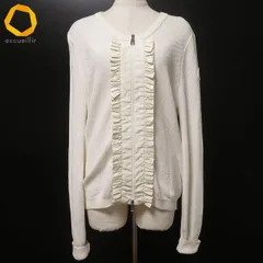 #axc モンクレール Moncler カーディガン ニット S 白系 ジップアップ フリル ワッペン ロゴ レディース [995531]のサムネイル