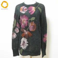 #wnc ケンゾー KENZO ニット セーター L 深緑 モヘア混 薄手 花柄 ヴィンテージ レディース [969947]のサムネイル