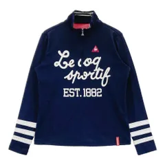 サイズ：L LE COQ GOLF ルコックゴルフ  長袖ハーフジップTシャツ  ネイビー系 [240001231346] ゴルフウェア レディース ストスト