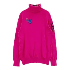サイズ：0 PEARLY GATES パーリーゲイツ 18年モデル タートルネックニット ワッペン ピンク系 [240001254817] ゴルフウェア レディース ストスト