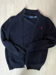 ポロラルフローレン ネイビー ニット ジップアップ カーディガン