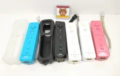 Wii リモコン モーションプラス RVL-036 5本セット 動作品 ブラック ブルー ピンク ホワイト カバー ストラップ付き 0401F