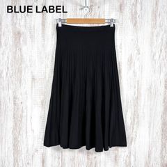 美品 BLUE LABEL CRESTBRIDGE ブルーレーベルクレストブリッジ ウールブレンド ニット プリーツ ロングスカート ブラック