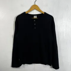 AVIREX USA ヘンリーネック ロング Tシャツ サーマル デイリーTee アメカジ ミリタリー ストリート ブラック サイズ L C1036