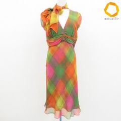 極美品 BCBGマックスアザリア 総レースワンピースドレス 花柄 B2603 