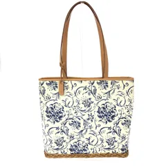 LAUREN RALPH LAUREN ローレンラルフローレン トートバッグ  花柄 籐 ラタン キャンバス アイボリー    ホワイト レディース / 240001196963