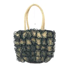 CROLLA クローラ かごバッグ  花モチーフ 天然草    ブラック/ベージュ レディース / 240001196966のサムネイル