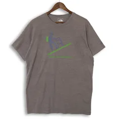 大きいサイズ メンズUS-XL ザノースフェイス クルーネック半袖プリントシャツ SLIM FIT グレー THE NORTH FACE アウトドア hsc-0947n