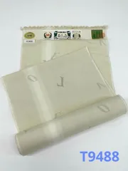 結城紬 個性的柄 灰白色 正絹 反物 T9488