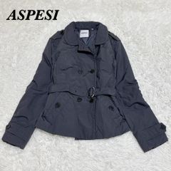 ASPESI アスペジ ダブル コットンシルク ジャケット チャコール グレー 