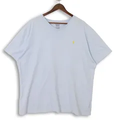 大きいサイズ メンズUS-XXLサイズ ポロラルフローレン Vネック 半袖Tシャツ ワンポイント刺繍 ライトブルー Polo Ralph Lauren hsc-1013n