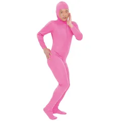 ピュア 全身タイツ ストレッチ 顔出し 変装 M ピンク