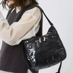 レスポートサック　ショルダーバッグ　 2way  トートバッグ　エナメル　ブラック　光沢