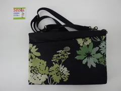 シビラ Sybilla  ナイロン ショルダーバッグ グリーン系 ショルダーサコッシュ 花柄 花模様 ストラップ付き マチなし バックインバック 中古品のサムネイル