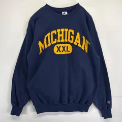 古着 90's/90年代 チャンピオン Champion スウェット トレーナー カレッジロゴプリント ミシガン クルーネック M  ネイビー メンズ
