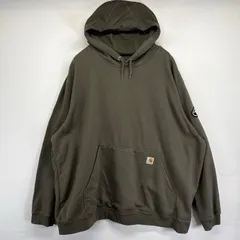 古着 カーハート Carhartt パーカー スウェット SUBARU ワッペン 大きいサイズ プルオーバー  ワンポイントロゴ 3XL  グリーン系 メンズ