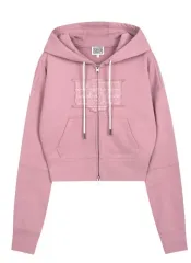 マリテフランソワジルボー ピンク クロップド フードジップアップ