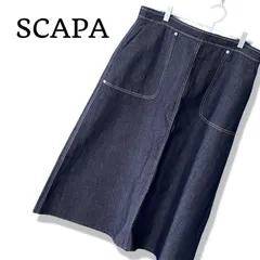 SCAPA スキャパ インディゴブルー レディース スカート ロングスカート ひざ丈スカート デニムスカート カジュアル 大人カジュアル ポケット【サイズ46】2XLサイズ相当 109TYのサムネイル