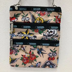 1536　LeSportsac　レスポートサック　ケイシー　ショルダーバッグ　三連バッグ　タトゥー柄　ナイロン　カジュアル　レディース　軽量