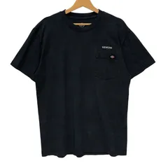 Dickies ディッキーズ SIEMENS 胸ポケット Tシャツ 企業ロゴ刺繡 ワンポイント刺繍 クルーネック LGサイズ ブラック