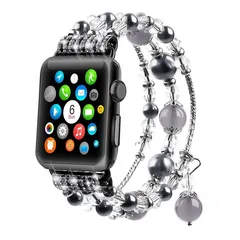 Apple watch バンド ジュエリー チェーン 交換用ベルト アップルウォッチ バンド パール スマートウォッチ 替えベルト 42/44/45/49mm apple バンド メンズ レディース おしゃれ キラキラ 上品