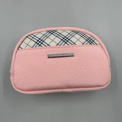 極美品　BURBERRY バーバリー　化粧ポーチ　マルチポーチ　ノバチェック　半月型　ナイロン　ピンク