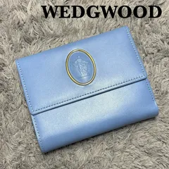 WEDGWOOD ウェッジウッド レザー 二つ折り財布 水色